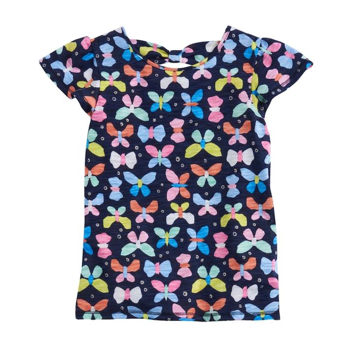 Girls 4-10 Jumping Beans&reg; Flutter Cross-back Tee, Size: 5, Blue (navy)