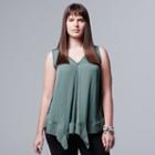 Plus Size Simply Vera Vera Wang Handkerchief Tank, Women's, Size: 1xl, Green