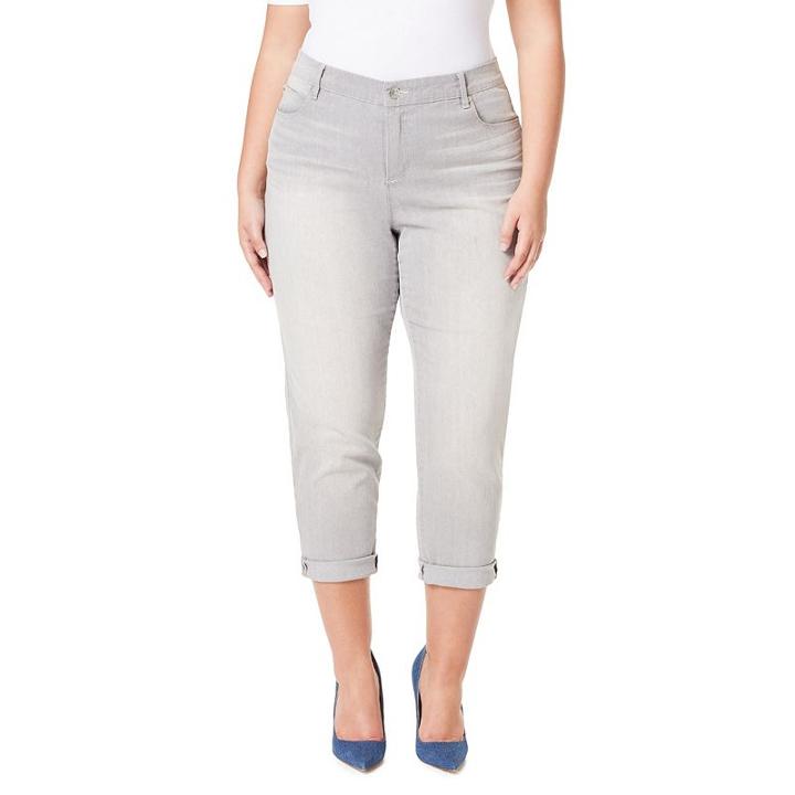 Plus Size Gloria Vanderbilt Stefania Slim Ankle Jeans, Women's, Size: 16 W, Grey