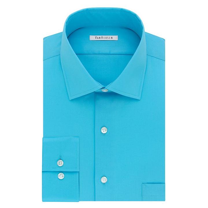 Men's Van Heusen Flex Collar Regular-fit Dress Shirt, Size: 15.5-32/33, Blue Other