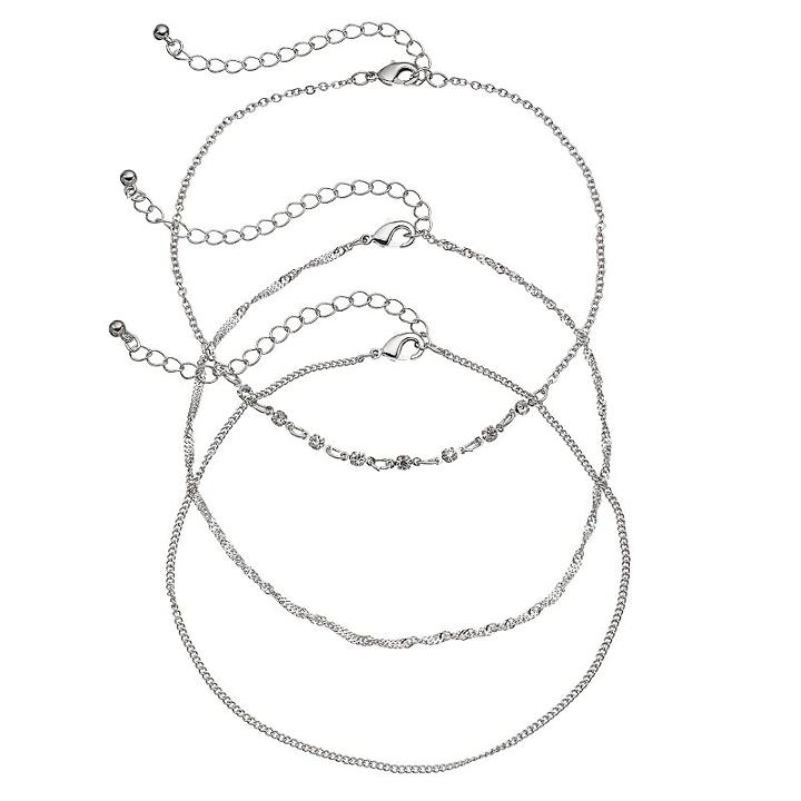 Mudd&reg; Chain Choker Necklace Set, Teens, Silver