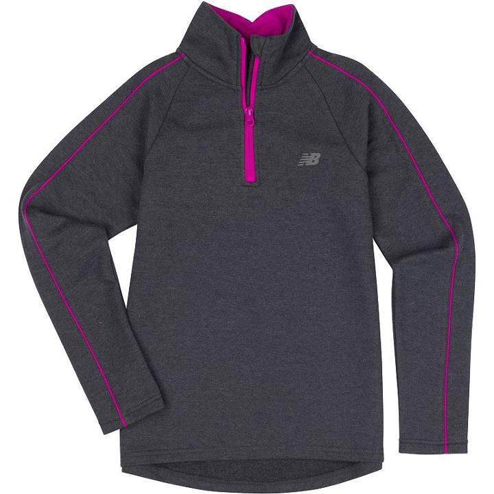 Girls 4-6x New Balance Performance Mockneck 1/4-zip Pullover, Girl's, Size: 6, Black