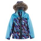 Girls 4-16 Free Country Heavyweight Geo Mosaic Boarder Jacket, Size: 16, Blue Other