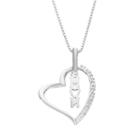 Diamond Classics Sterling Silver 1/10 Carat T.w. Mom Heart Pendant, Women's, White
