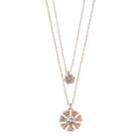 Lc Lauren Conrad Double Strand Flower Pendant Necklace, Women's, Pink