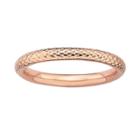 Stacks And Stones 18k Rose Gold Over Silver Cable Stack Ring, Women's, Size: 9, Pink