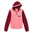 Girls Plus Size So&reg; 1/4 Zip Graphic Fleece Hoodie, Girl's, Size: 20 1/2, Brt Pink