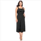 Women's Apt. 9&reg; Textured Flounce Jumpsuit, Size: Small, Black