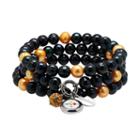 Pittsburgh Steelers Dyed Freshwater Cultured Pearl Team Logo Charm Stretch Bracelet Set, Women's, Black
