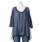 Women's French Laundry Cold Shoulder Sharkbite-hem Tunic, Size: Small, Blue Other