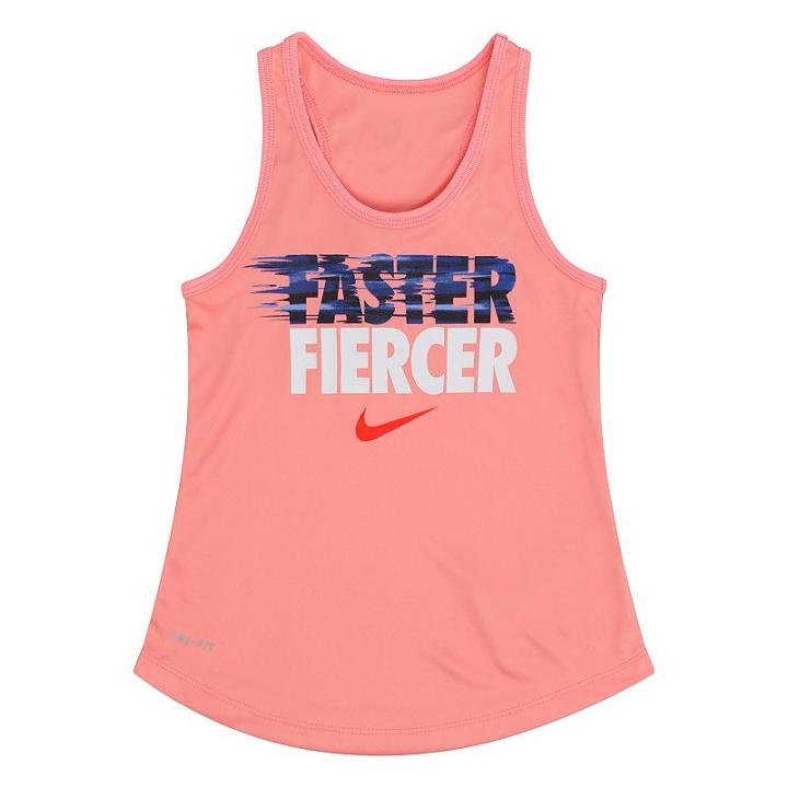 Girls 4-6x Nike Faster Fiercer Dri-fit Tank Top, Girl's, Size: 4, Light Pink