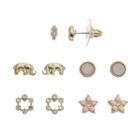 Lc Lauren Conrad Elephant & Flower Stud Earring Set, Women's, Gold