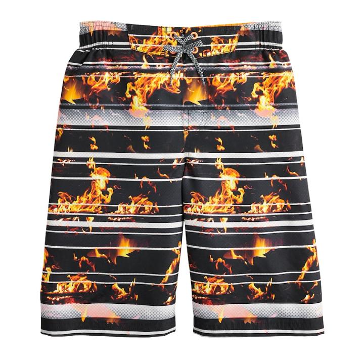 Boys 8-20 Zeroxposur Fiery Shark Swim Trunks, Size: Xl, Brown Over