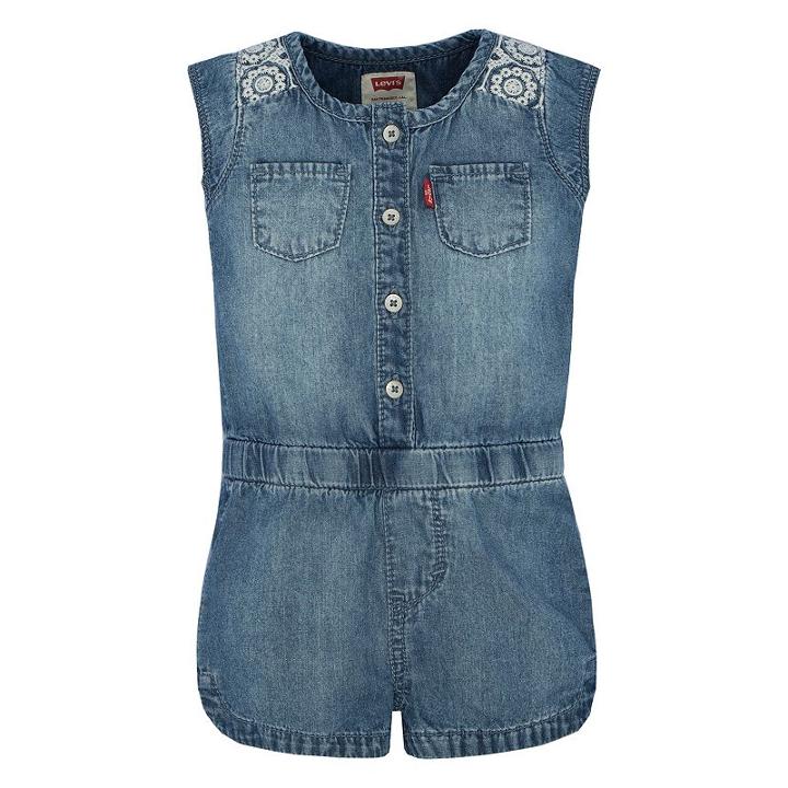 Toddler Girl Levi's Lightweight Denim Romper, Size: 2t, Light Blue