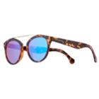 Converse 51mm Women's Modified Round Mirrored Sunglasses, Brown