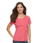 Women's Croft & Barrow&reg; Henley Tee, Size: Xl, Med Pink