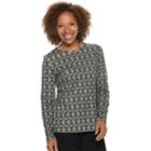 Petite Croft & Barrow&reg; Classic Crewneck Tee, Women's, Size: Xl Petite, Black