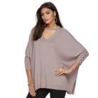 Women's Jennifer Lopez Choker Neck Caftan Sweater, Size: L/xl, Brt Purple