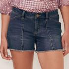 Women's Lc Lauren Conrad Fringe Jean Shorts, Size: 16, Dark Blue