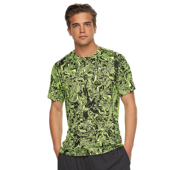Men's Nike Dry-fit Miler Running Top, Size: Small, Grey (charcoal)