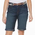 Women's Gloria Vanderbilt Joslyn Roll-up Bermuda Shorts, Size: 8, Dark Blue