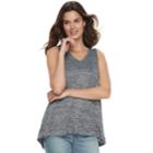 Women's Sonoma Goods For Life&trade; V-neck Tank, Size: Medium, Grey (charcoal)