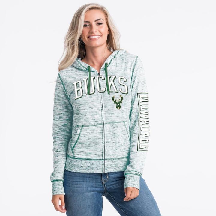 Women's Milwaukee Bucks Space-dyed Hoodie, Size: Small, Green