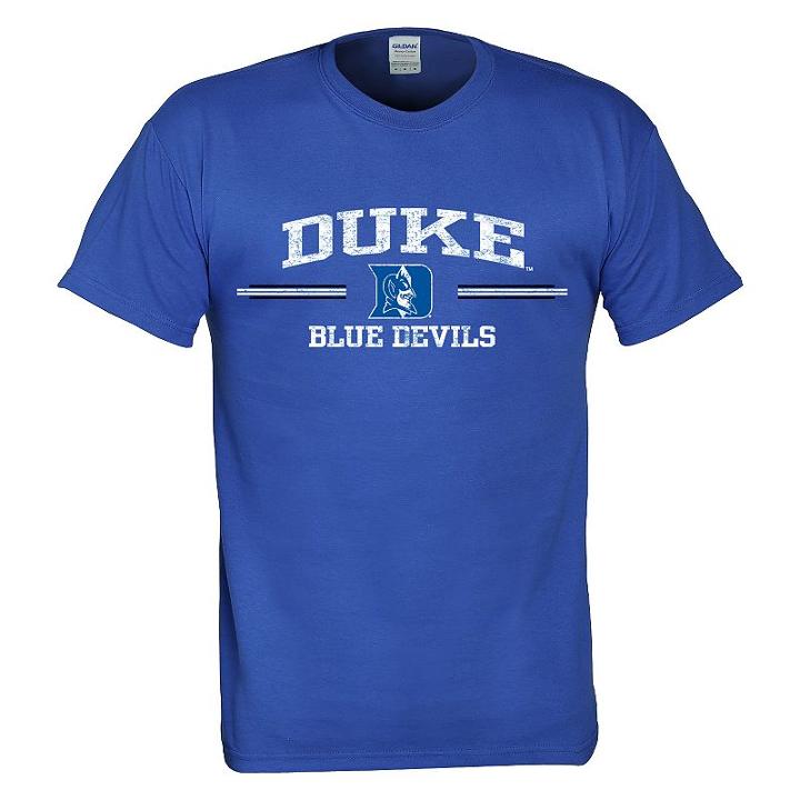 Men's Duke Blue Devils Distressed Tee, Size: Large, Brt Blue