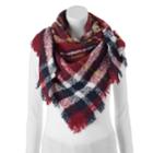 Candie's&reg; Boucle Plaid Triangle Scarf, Women's, Red
