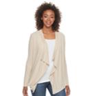 Juniors' So&reg; Draped Open Front Cardigan, Teens, Size: Xl, Beig/green (beig/khaki)