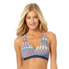 Women's Cole Of California Geometric Strappy-back Bikini Top, Size: Medium, Ovrfl Oth