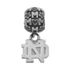 Dayna U Sterling Silver Notre Dame Fighting Irish Team Logo Mom Charm, Women's, Grey