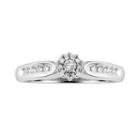 Cherish Always Round-cut Certified Diamond Engagement Ring In 10k White Gold (1/5 Ct. T.w.), Women's, Size: 6
