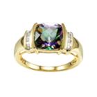 Mystic Fire Topaz & Diamond Accent 14k Gold-plated Silver Ring, Women's, Size: 6, Green