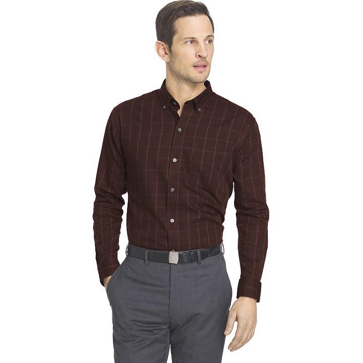 Big & Tall Van Heusen Classic-fit Non-iron Button-down Shirt, Men's, Size: Xl Tall, Dark Red