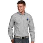 Men's Antigua Golden State Warriors Associate Plaid Button-down Shirt, Size: Small, Natural