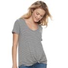 Juniors' So&reg; Relaxed Pocket Tee, Teens, Size: Small, Grey (charcoal)