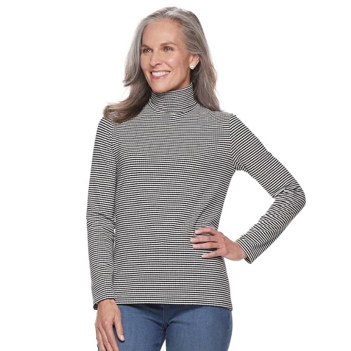 Women's Croft & Barrow&reg; Essential Turtleneck Top, Size: Xs, Black