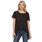Women's Juicy Couture Shark-bite Chiffon Top, Size: Xl, Black