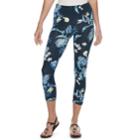 Women's French Laundry Printed Capri Leggings, Size: Large, Dark Blue