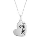 Sterling Silver Memorial Heart Pendant Necklace, Women's, Size: 18, Grey