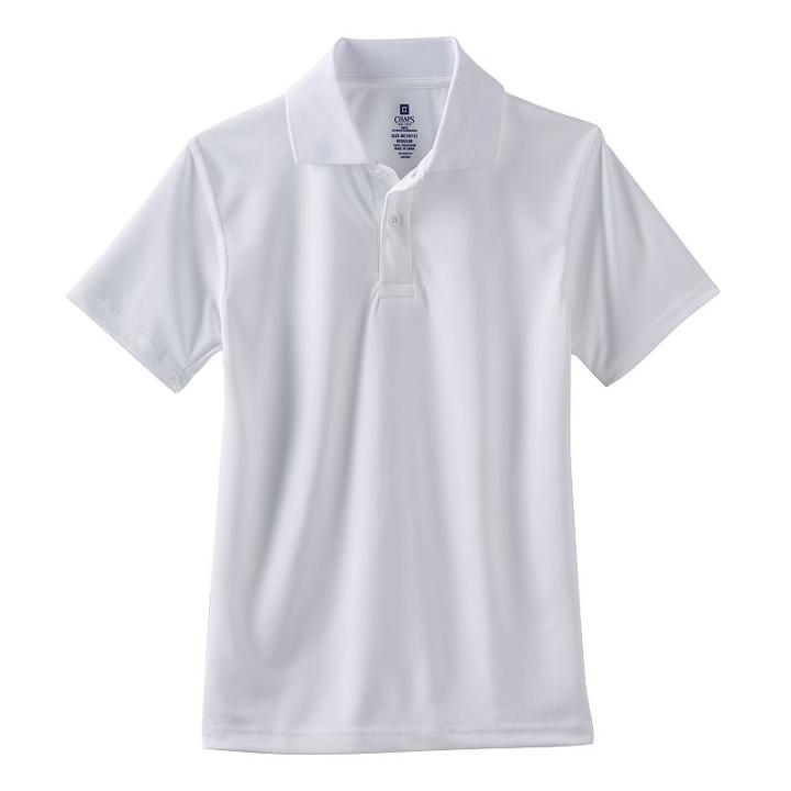 Boys 4-7 Chaps School Uniform Solid Performance Polo, Boy's, Size: 5-6, White, Comfort Wear