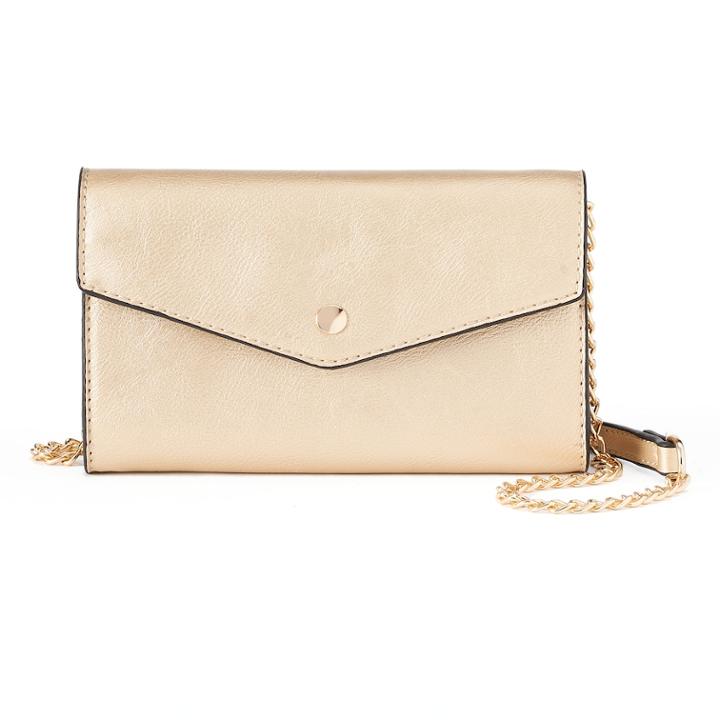 Deluxity Alina Crossbody Flap Envelope Clutch, Women's, Gold
