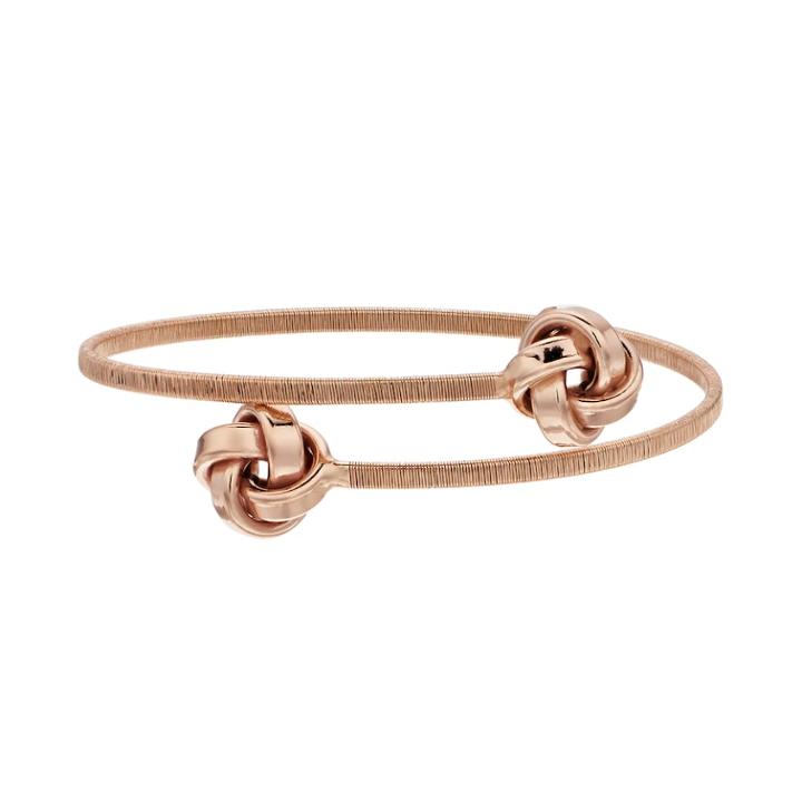 Sterling Silver Love Knot Bangle Bracelet, Women's, Pink