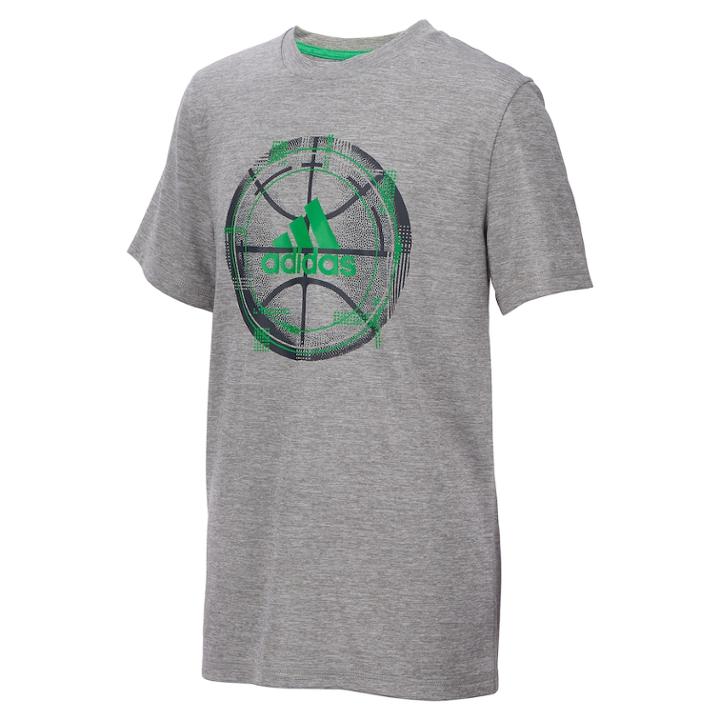 Boys 8-20 Adidas Abstract Basketball Tee, Size: Small, Dark Grey