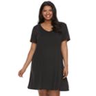 Juniors' Plus Size Mudd&reg; T-shirt Dress, Teens, Size: 2xl, Black