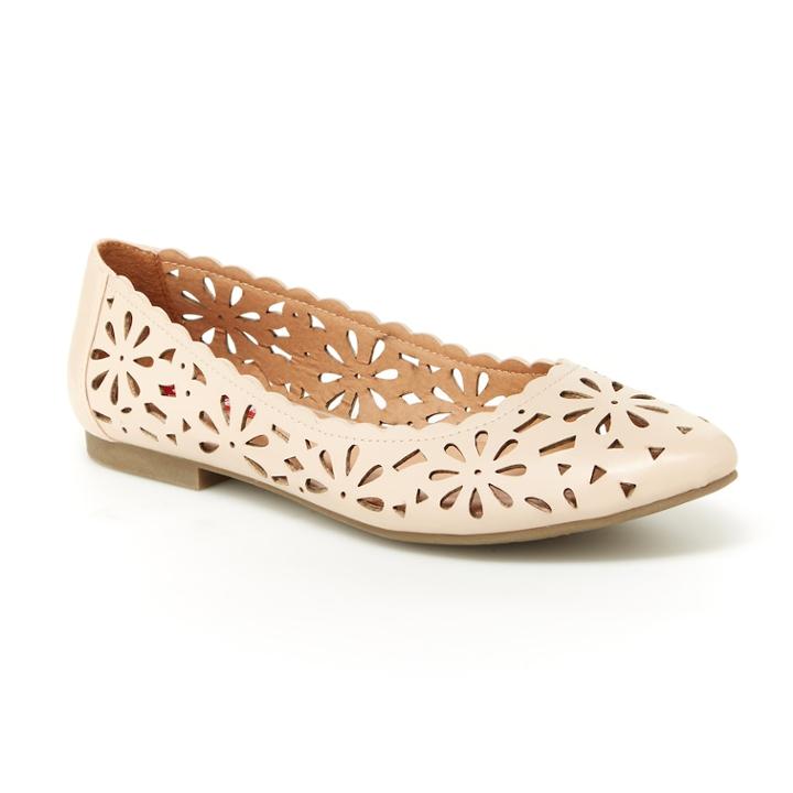 Unionbay Waldorf Women's Perforated Floral Flats, Size: 7.5, Beig/green (beig/khaki)