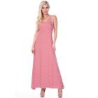 Women's White Mark Striped Maxi Dress, Size: S/m, Red