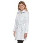 Women's Weathercast Hooded Trench Coat, Size: Large, White