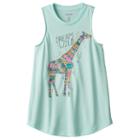 Girls 7-16 & Plus Size Mudd&reg; Patterned Graphic Tank Top, Girl's, Size: 20 1/2, Brt Green